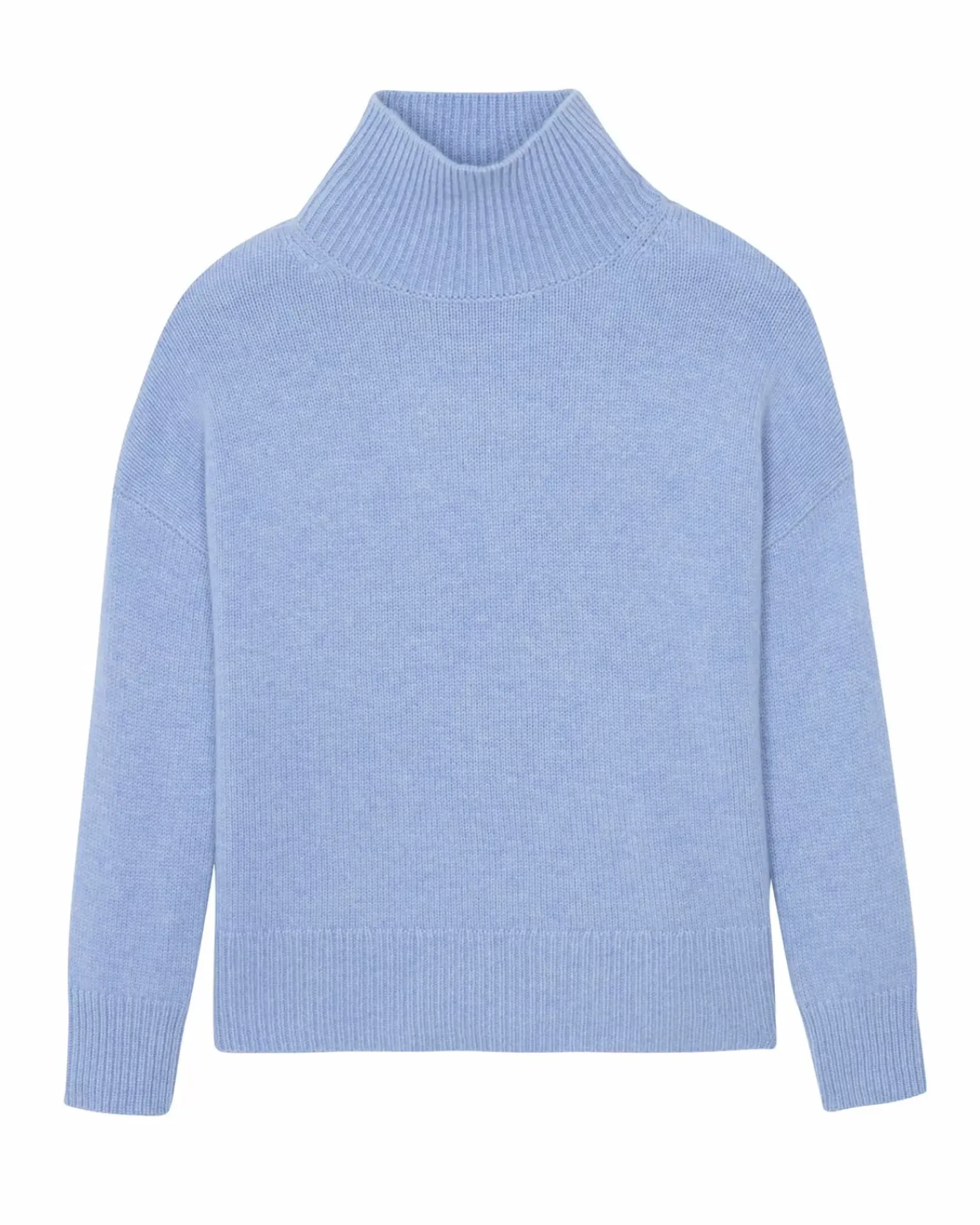 Kujten Sweaters & Sweatshirts>Oversize Funnel Neck Cashmere Sweater Bleu Jeans