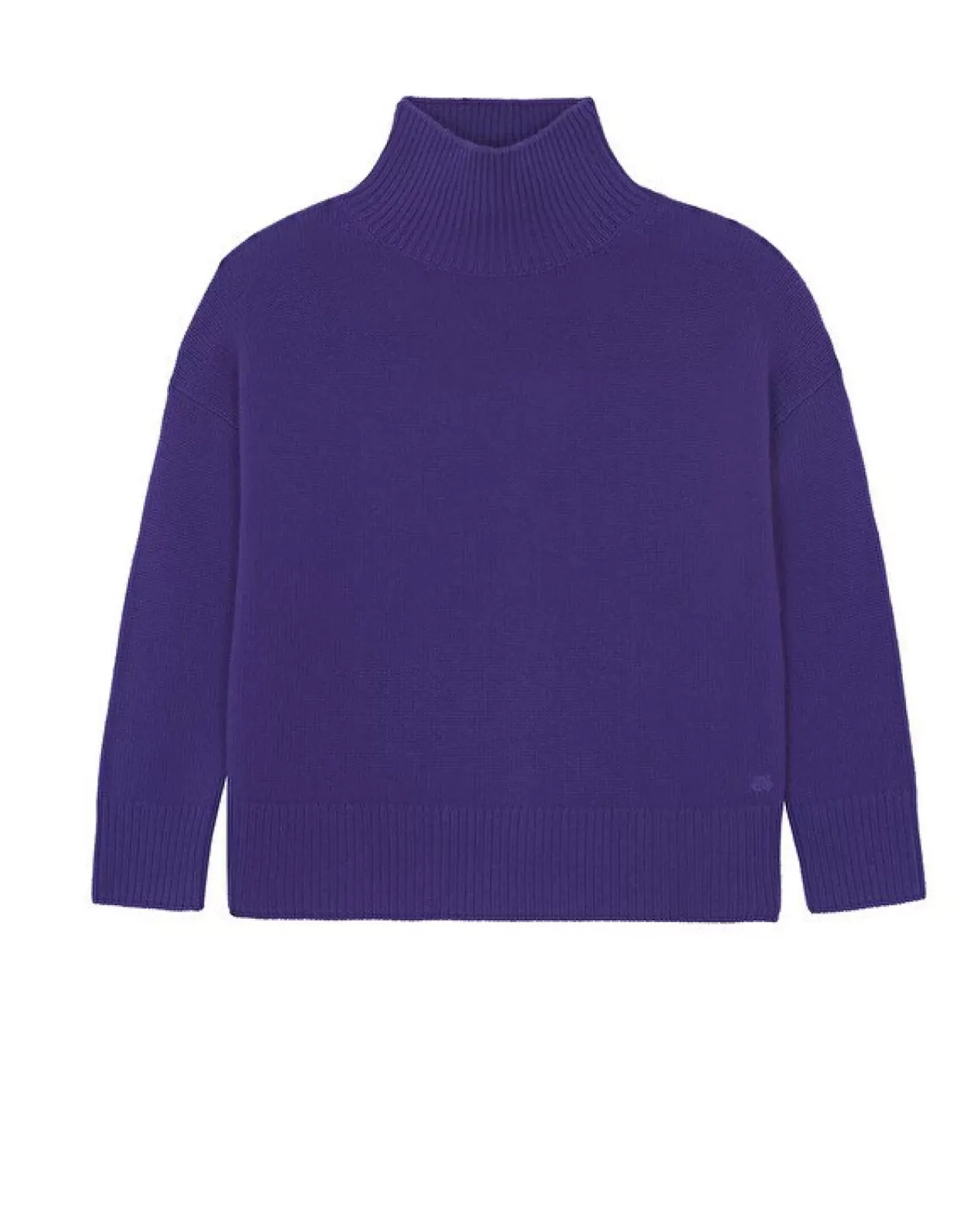 Kujten Sweaters & Sweatshirts>Oversize Funnel Neck Cashmere Sweater, 8-Threads Deep Purple