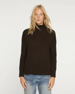 Kujten Sweaters & Sweatshirts>Oversize Funnel Neck Cashmere Sweater Marron