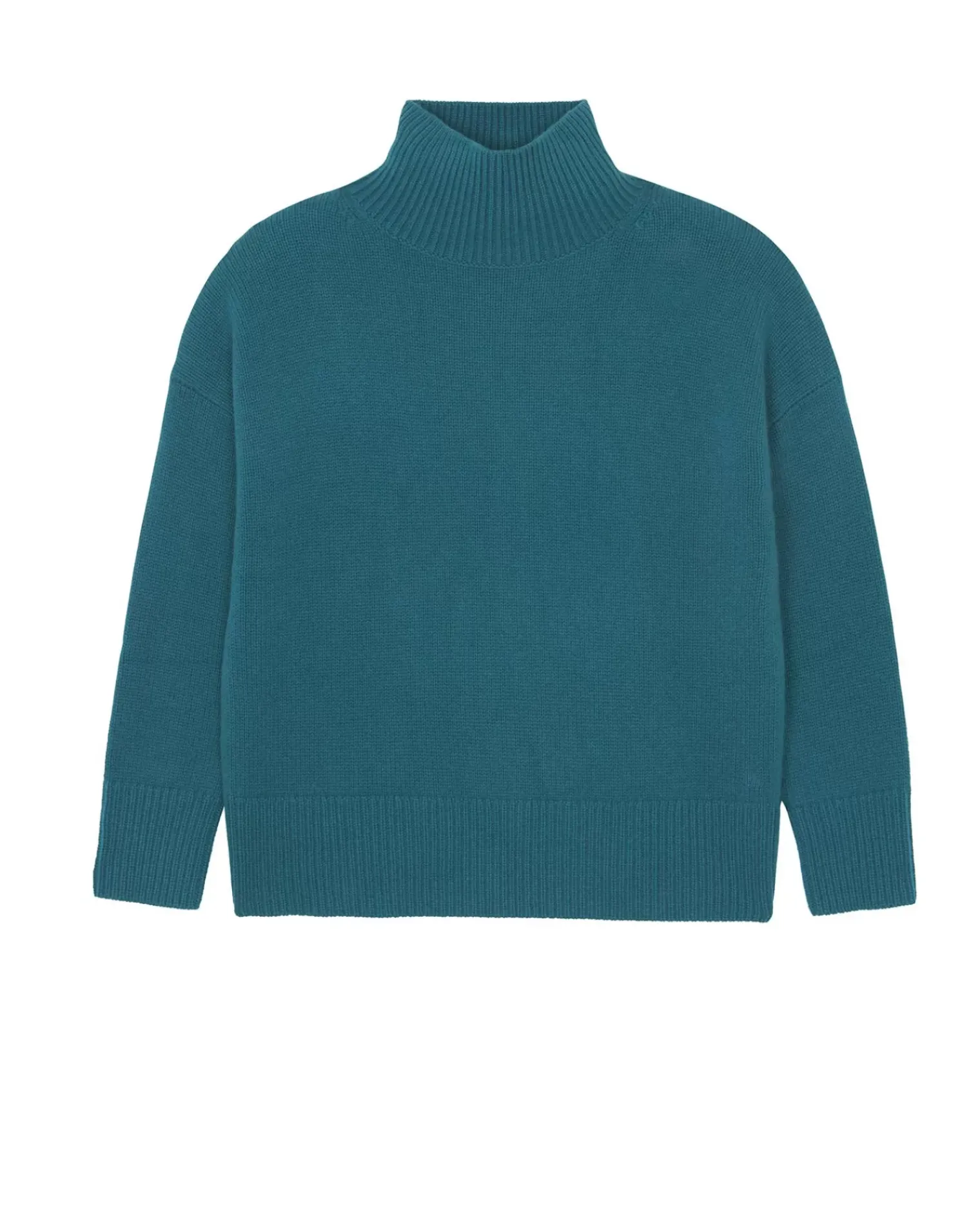Kujten Sweaters & Sweatshirts>Oversize Funnel Neck Cashmere Sweater, 8-Threads Vert Perroquet