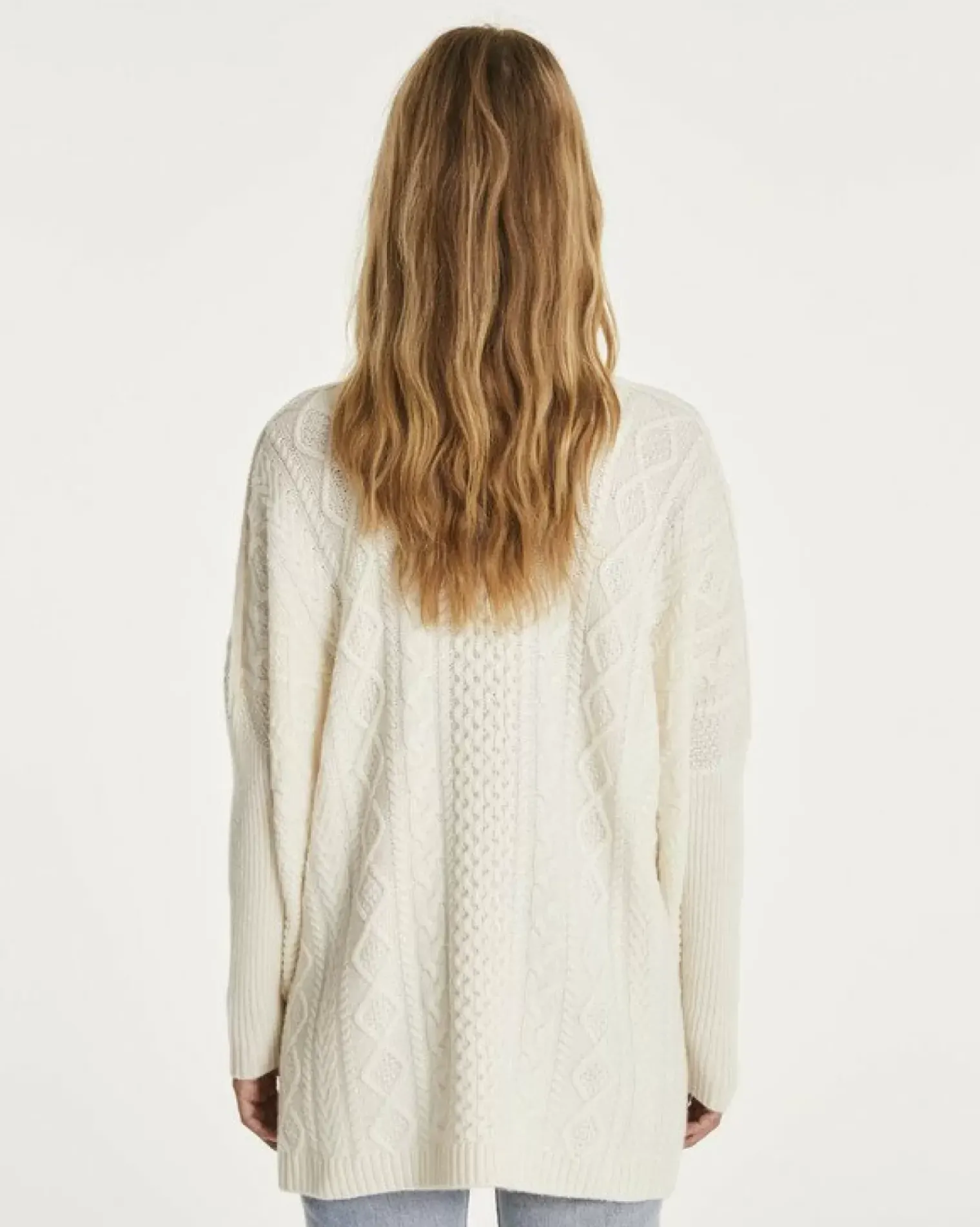 Kujten Capes & Ponchos>Oversize Round Neck Cashmere Poncho Blanc