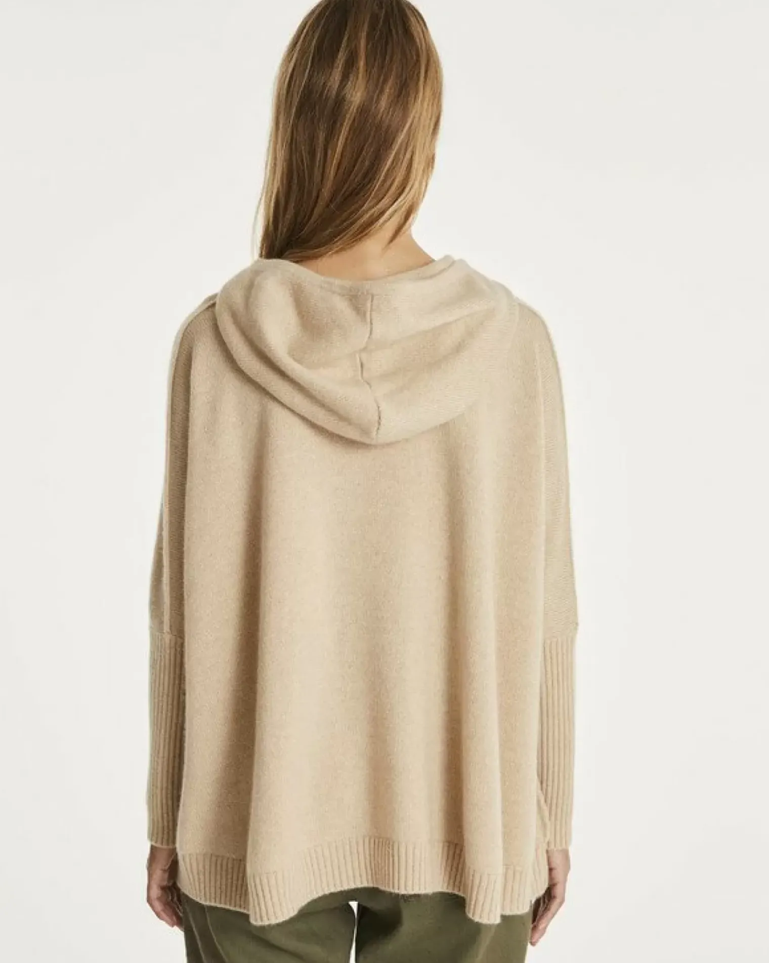 Kujten Hoodies>Oversize Round Neck Cashmere Sweatshirt Organique