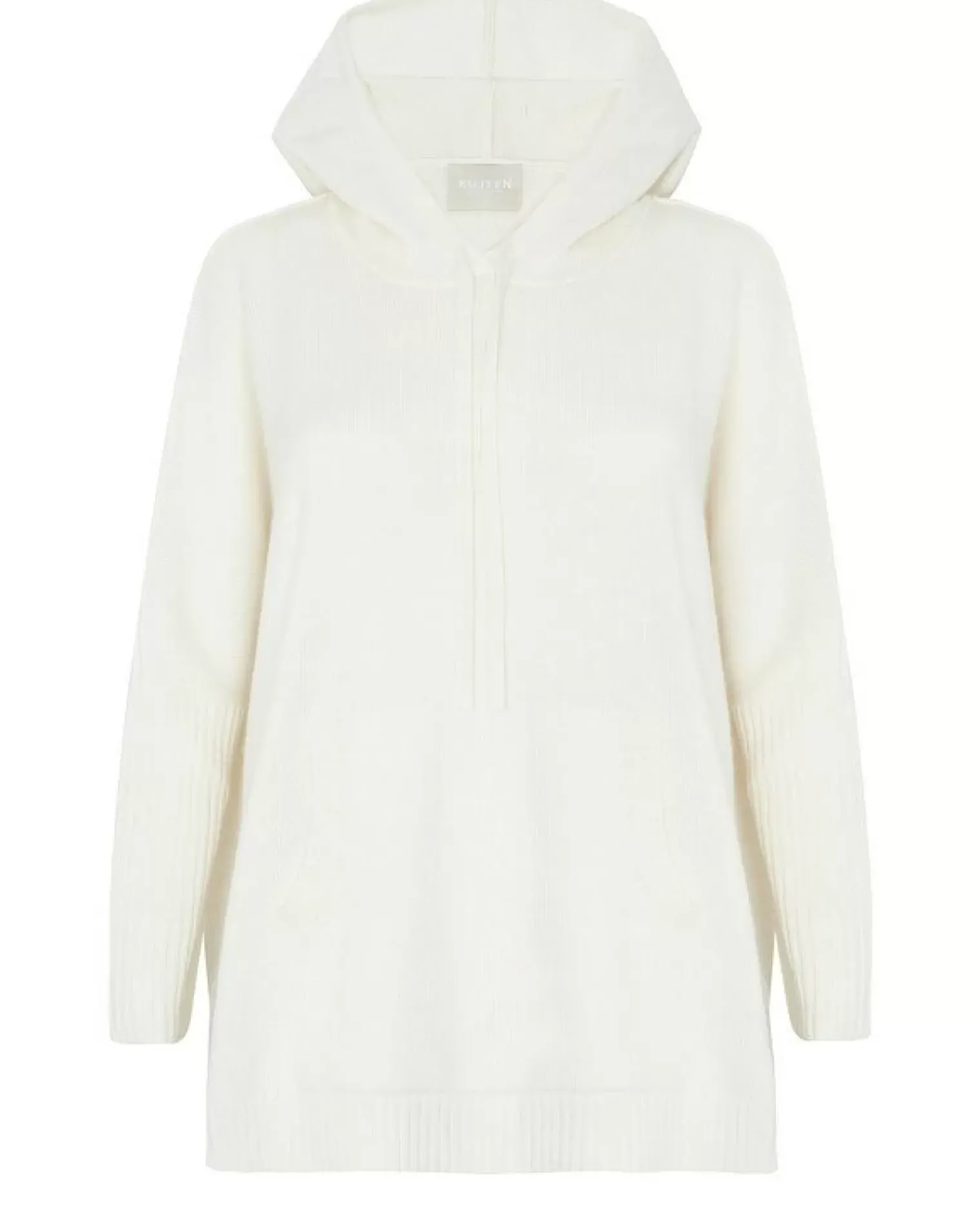 Kujten Hoodies>Oversize Round Neck Cashmere Sweatshirt Blanc