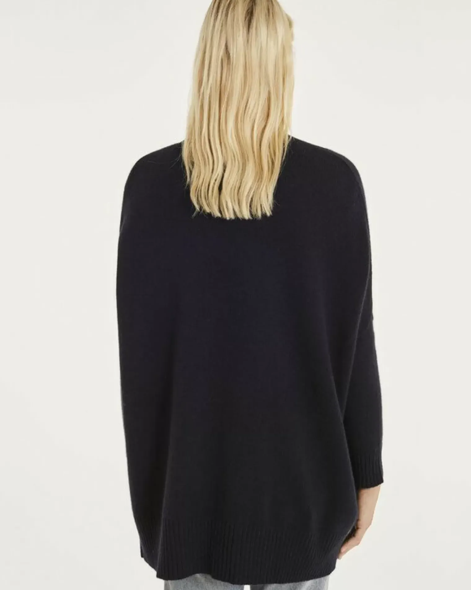 Kujten Jackets & Vests>Oversize Shawl Collar Cashmere Vest Bleu Marine Fonce