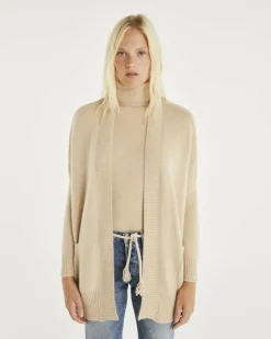 Kujten Jackets & Vests>Oversize Shawl Collar Cashmere Vest, 4-Threads Organique