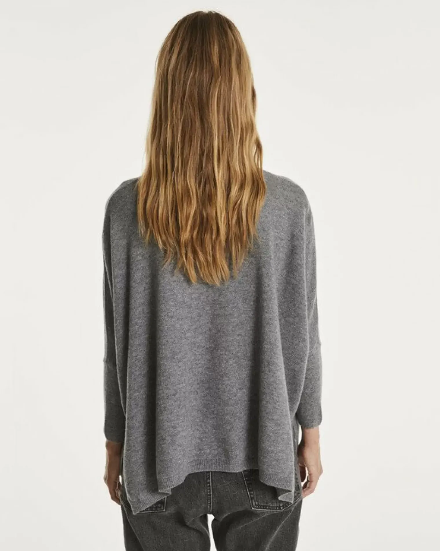 Kujten Sweaters & Sweatshirts>Oversize Turtleneck Cashmere Sweater, 2-Threads Gris Flanelle