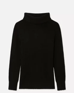 Kujten Sweaters & Sweatshirts>Oversize Turtleneck Cashmere Sweater Noir
