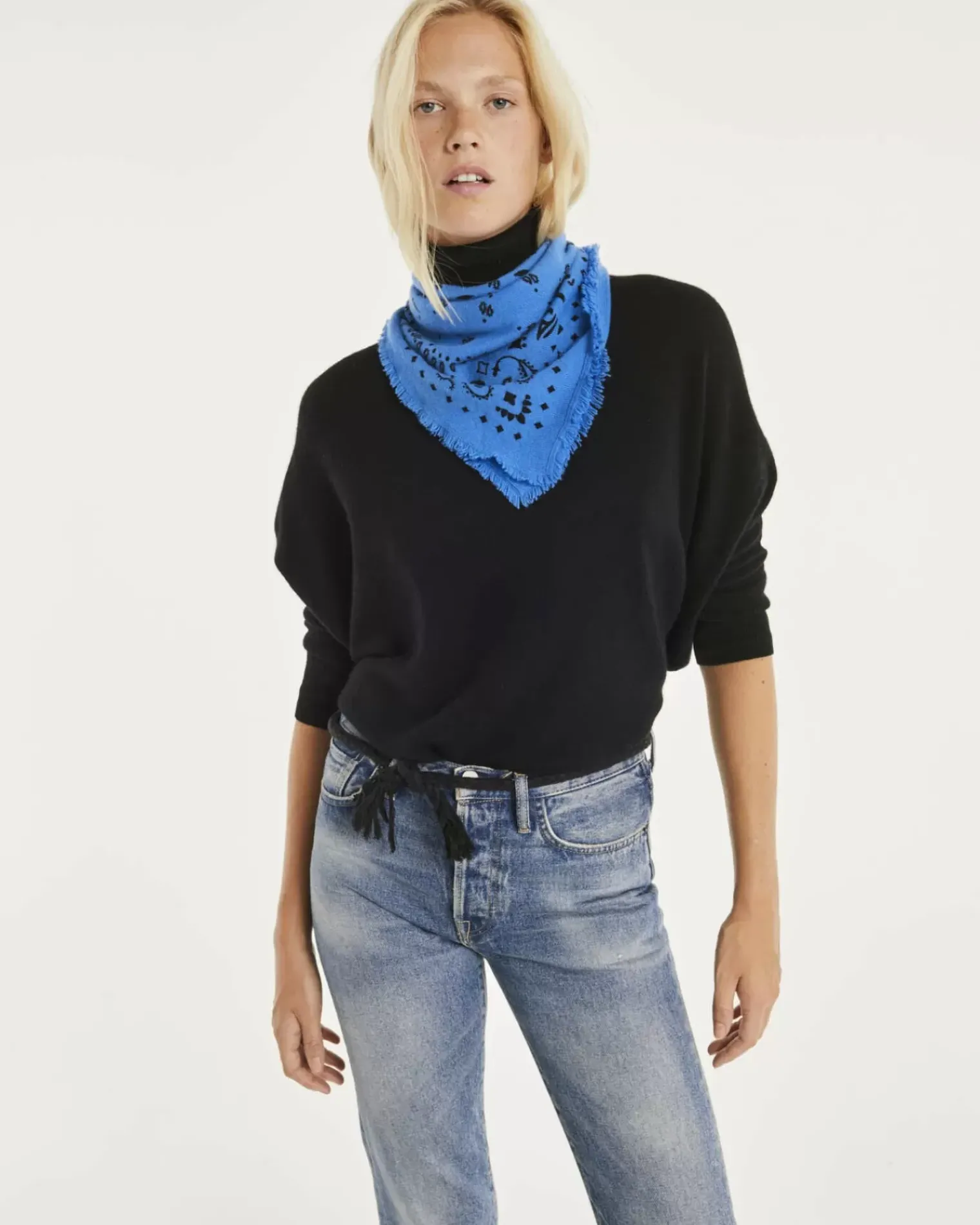 Kujten Sweaters & Sweatshirts>Oversize Turtleneck Cashmere Sweater, 2-Threads Noir