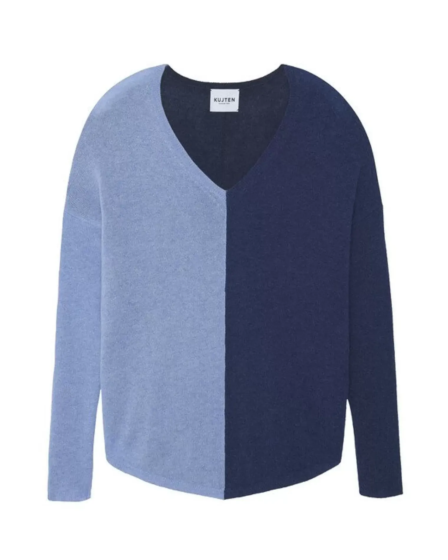 Kujten Sweaters & Sweatshirts>Oversize V-Neck Cashmere Sweater Bleu Jeans