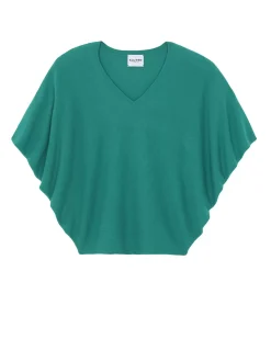 Kujten Sweaters & Sweatshirts>Oversize V-Neck Sleeveless Sweater Vert Jade