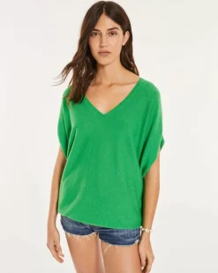 Kujten Sweaters & Sweatshirts>Oversize V-Neck Sleeveless Sweater Vert Gazon