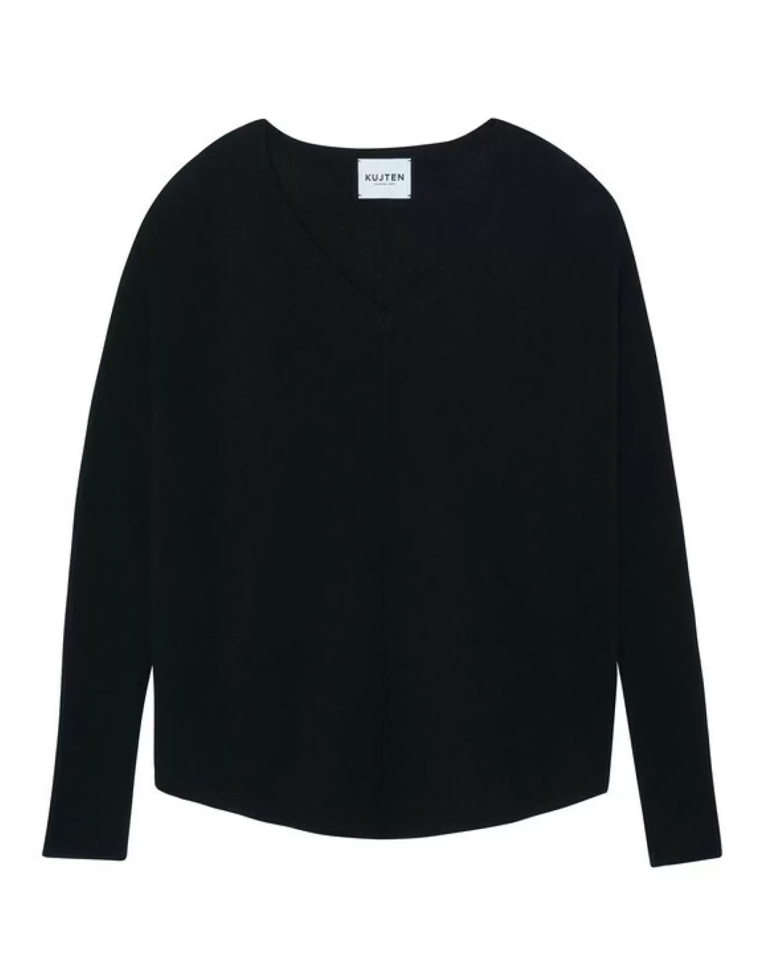 Kujten Sweaters & Sweatshirts>Oversize Woman V-Neck Cashmere Sweater, 2-Threads Noir