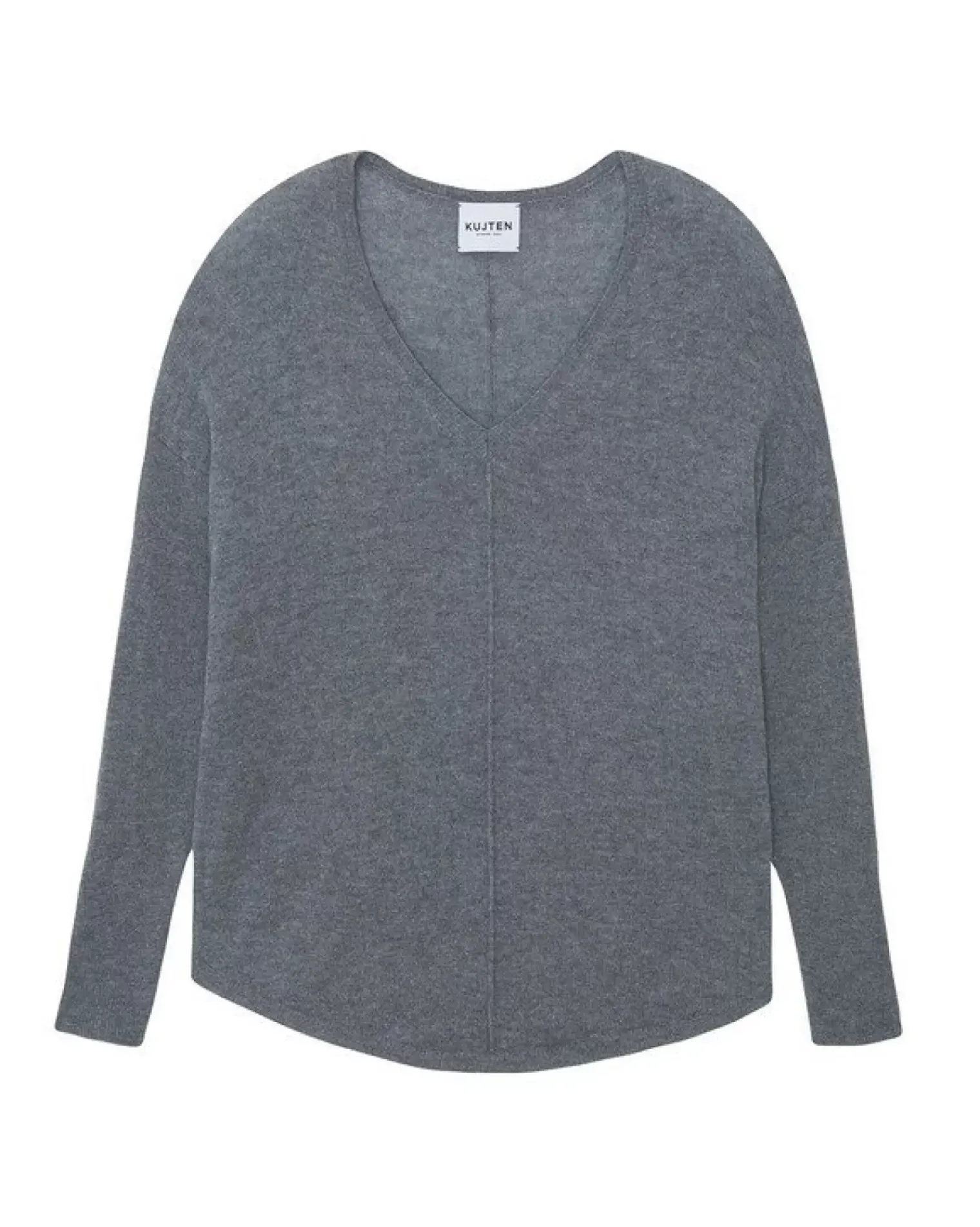 Kujten Sweaters & Sweatshirts>Oversize Woman V-Neck Cashmere Sweater Gris Flanelle