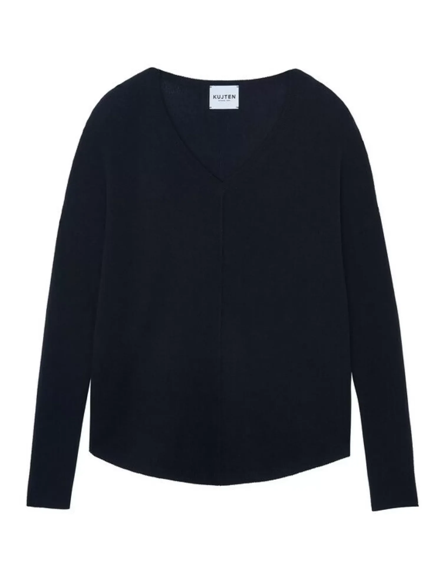 Kujten Sweaters & Sweatshirts>Oversize Woman V-Neck Cashmere Sweater, 2-Threads Bleu Marine Fonce