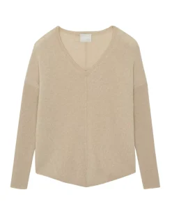 Kujten Sweaters & Sweatshirts>Oversize Women V-Neck Cashmere Sweater Organique