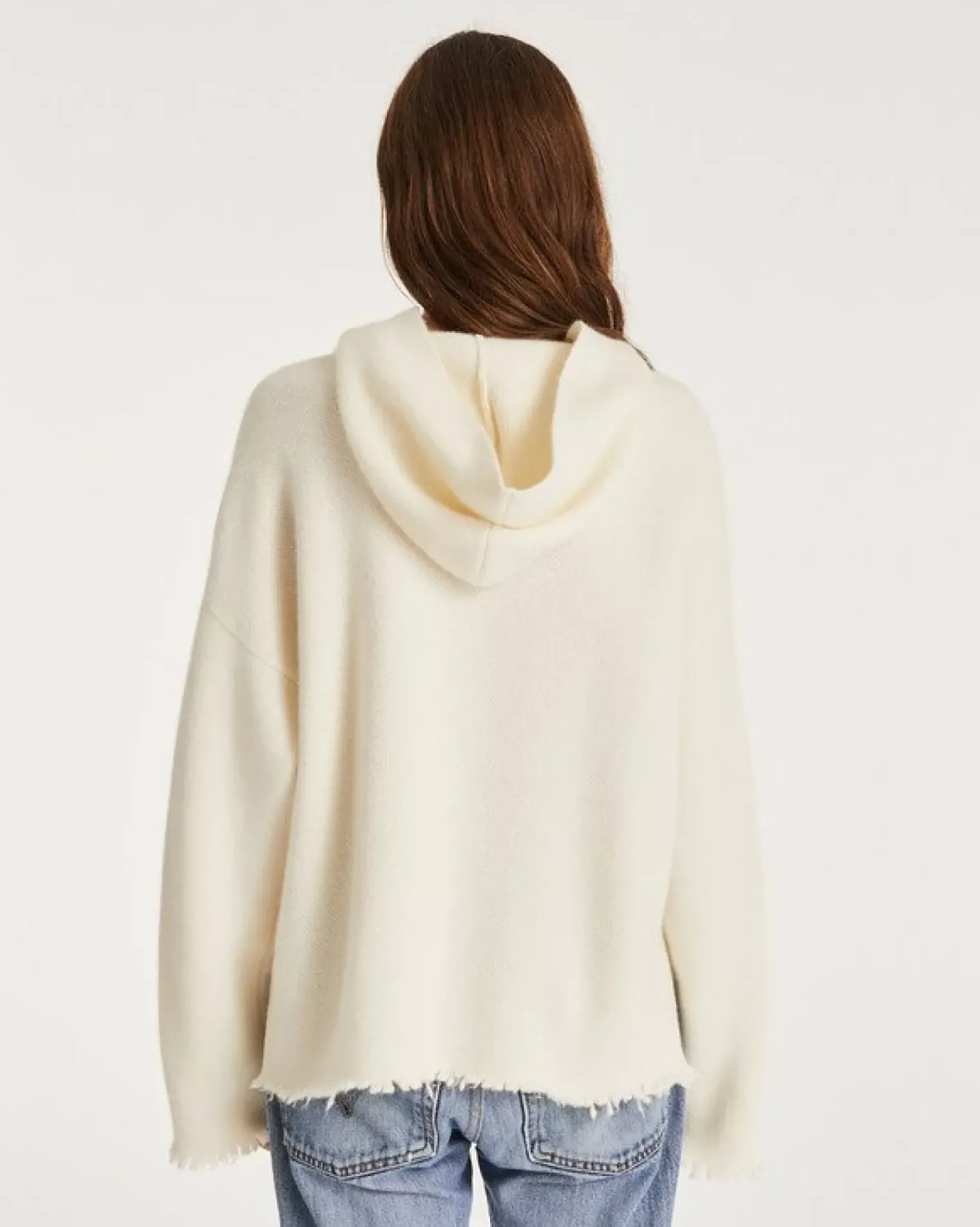 Kujten Capes & Ponchos>Oversized Cashmere Hoodie, 4-Threads Blanc
