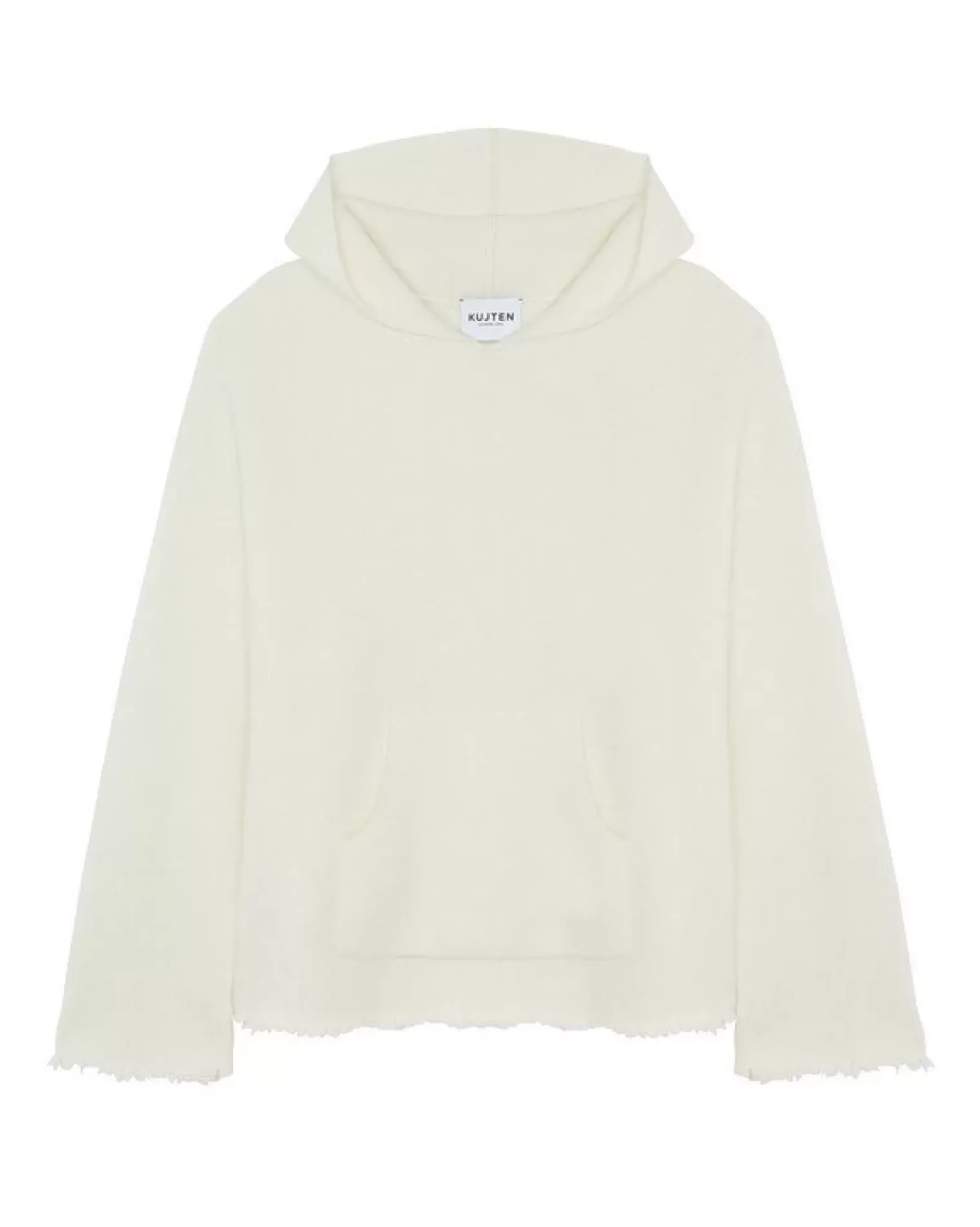 Kujten Capes & Ponchos>Oversized Cashmere Hoodie, 4-Threads Blanc