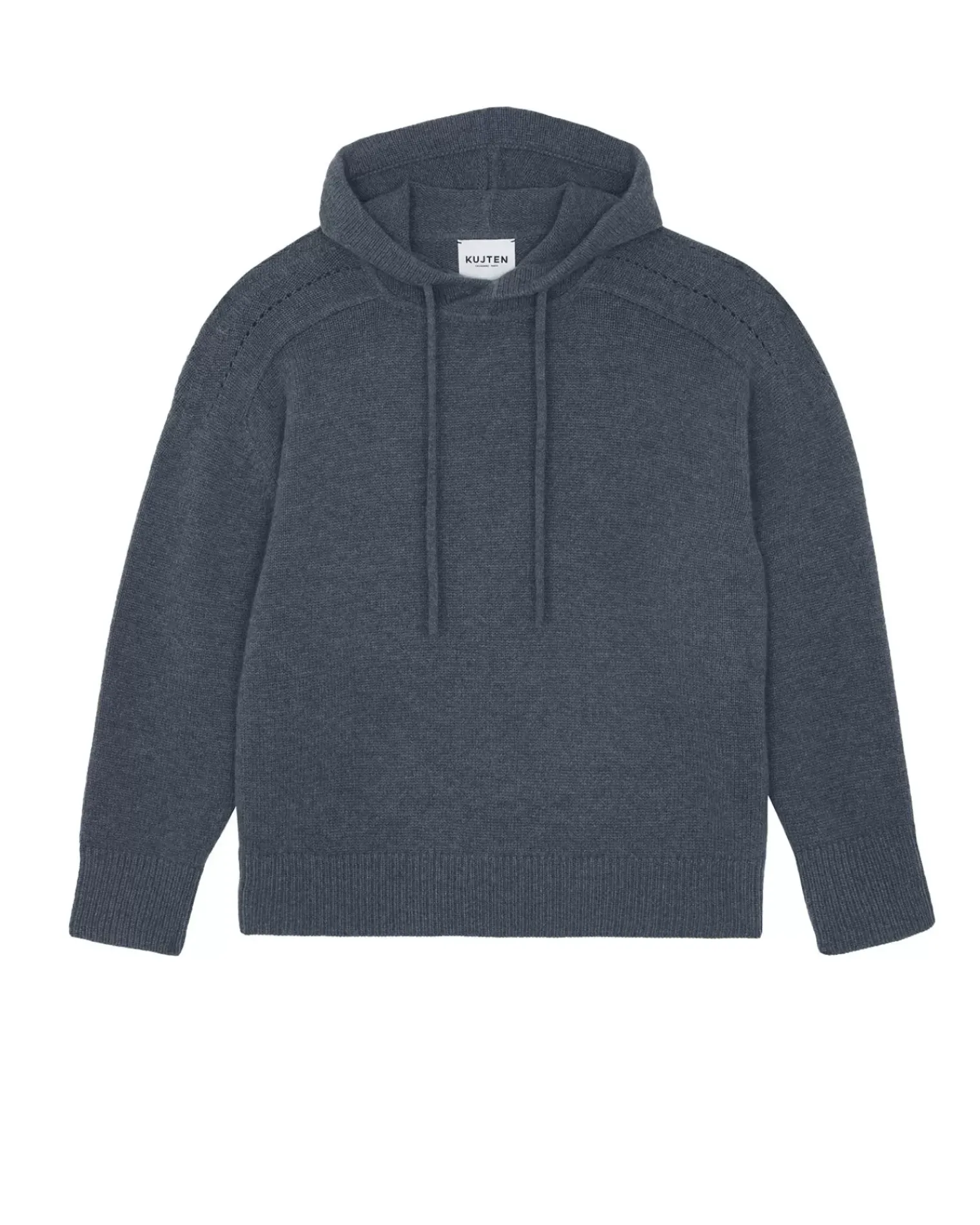 Kujten Hoodies>Oversized Cashmere Hoodie Sweater, 8-Threads Gris Flanelle
