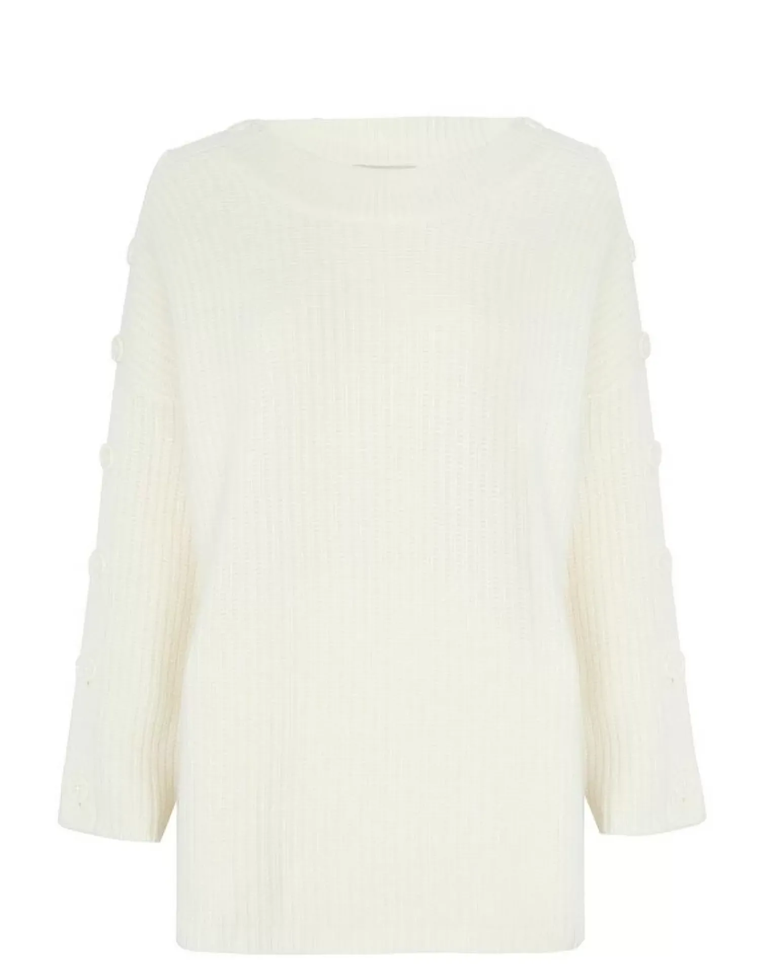 Kujten Sweaters & Sweatshirts>Oversized Cashmere Sweater With Buttons Blanc