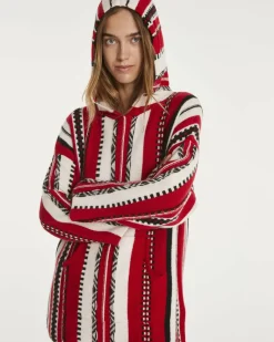 Kujten Hoodies>Oversized Cashmere Sweatshirt Rouge