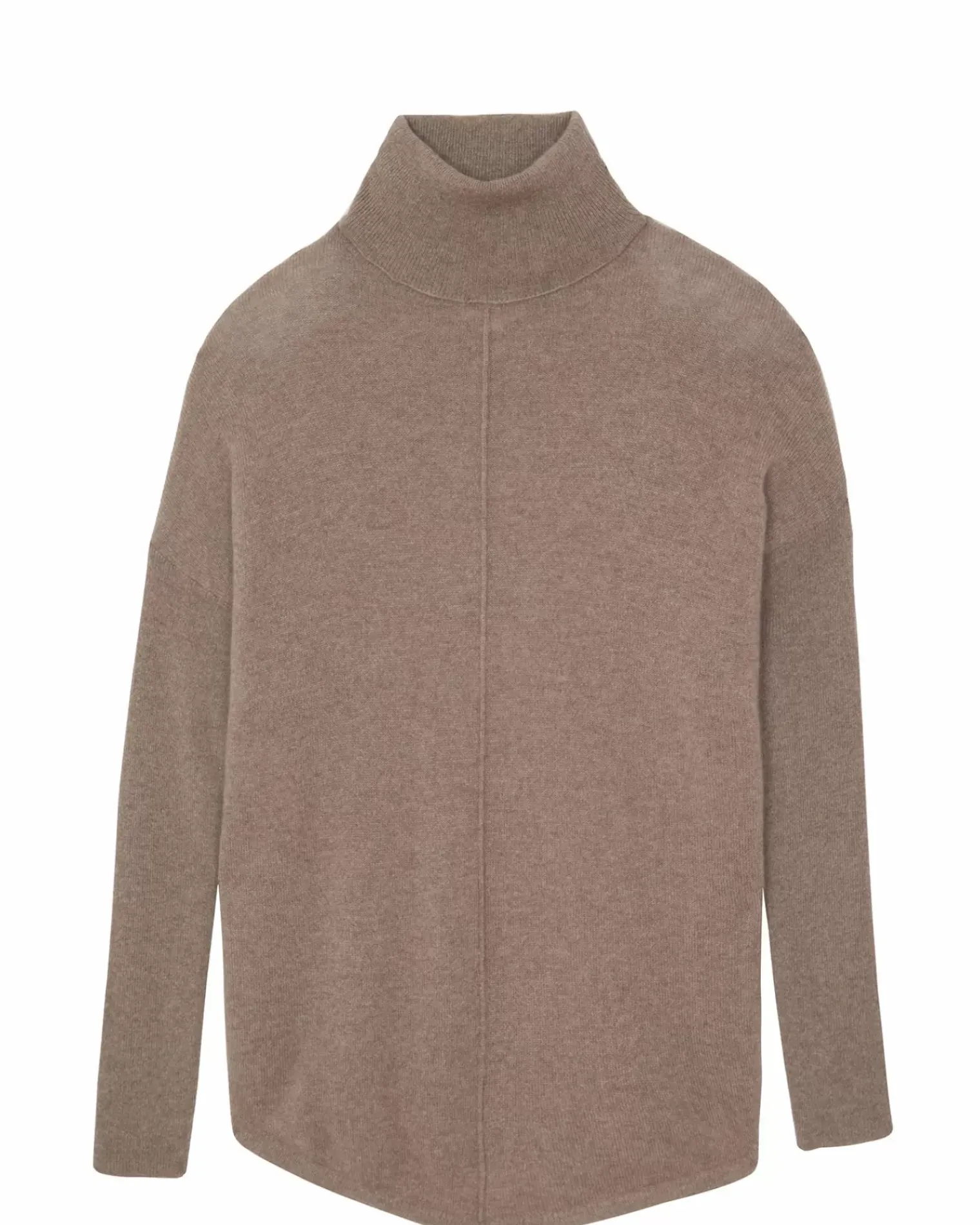 Kujten Sweaters & Sweatshirts>Oversized Cashmere Turtleneck Sweater Beige Taupe