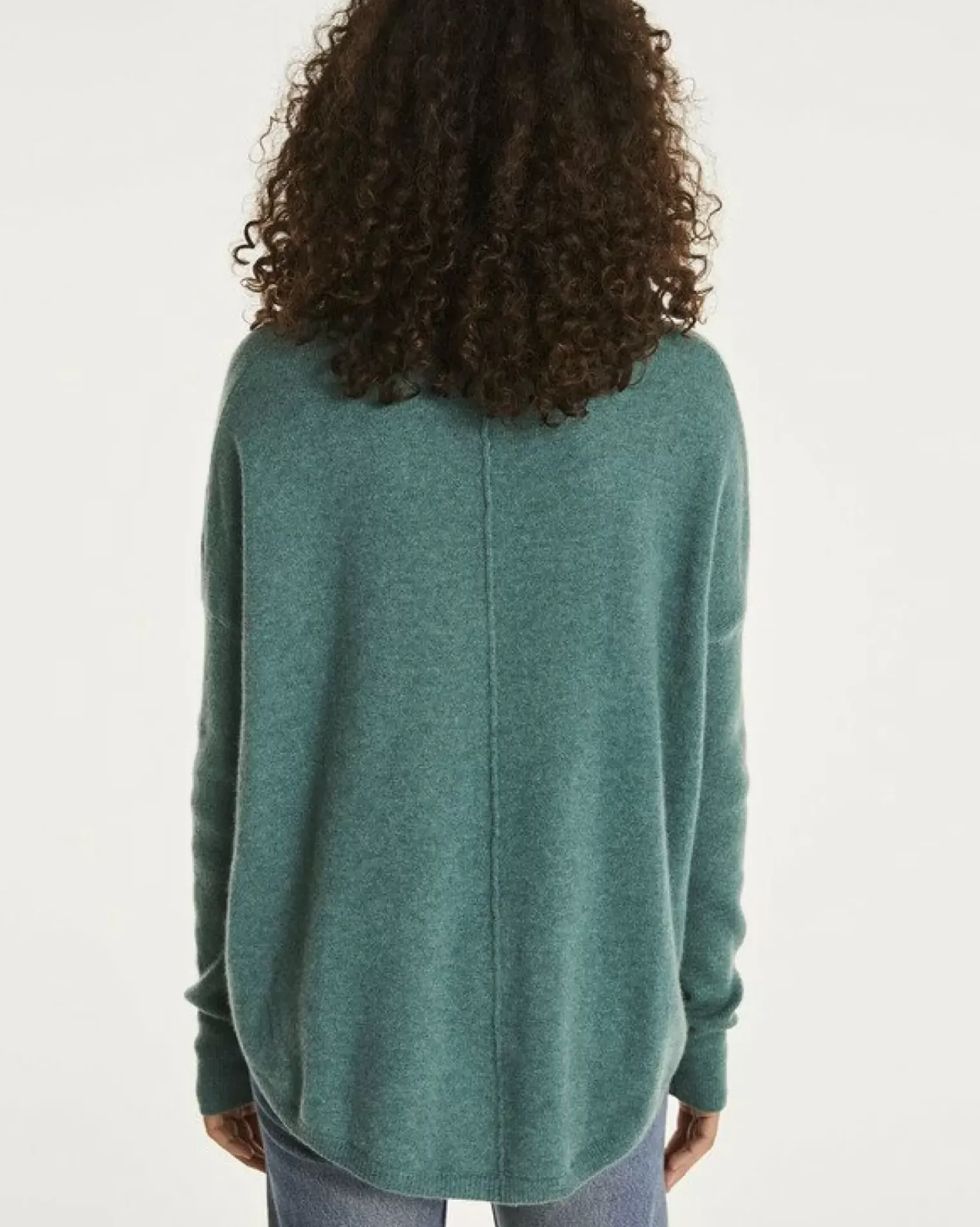 Kujten Sweaters & Sweatshirts>Oversized Cashmere V-Neck Sweater Vert Chine