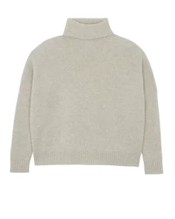 Kujten Sweaters & Sweatshirts>Oversized Chimney Neck Cashmere Sweater, 4-Threads Avoine