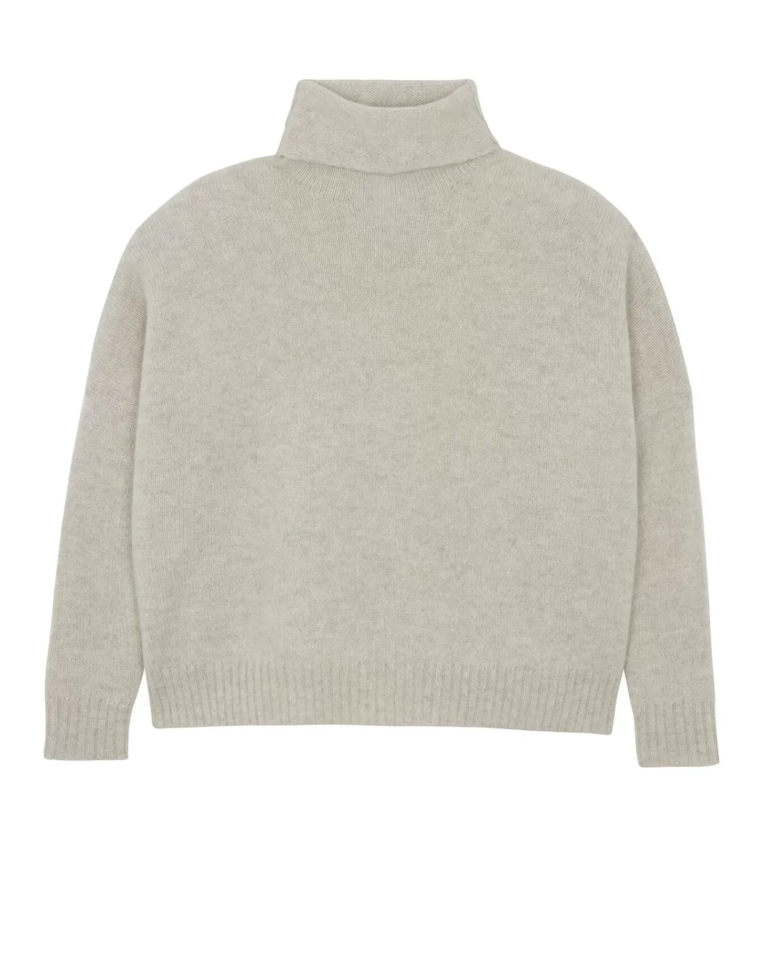 Kujten Sweaters & Sweatshirts>Oversized Chimney Neck Cashmere Sweater, 4-Threads Avoine