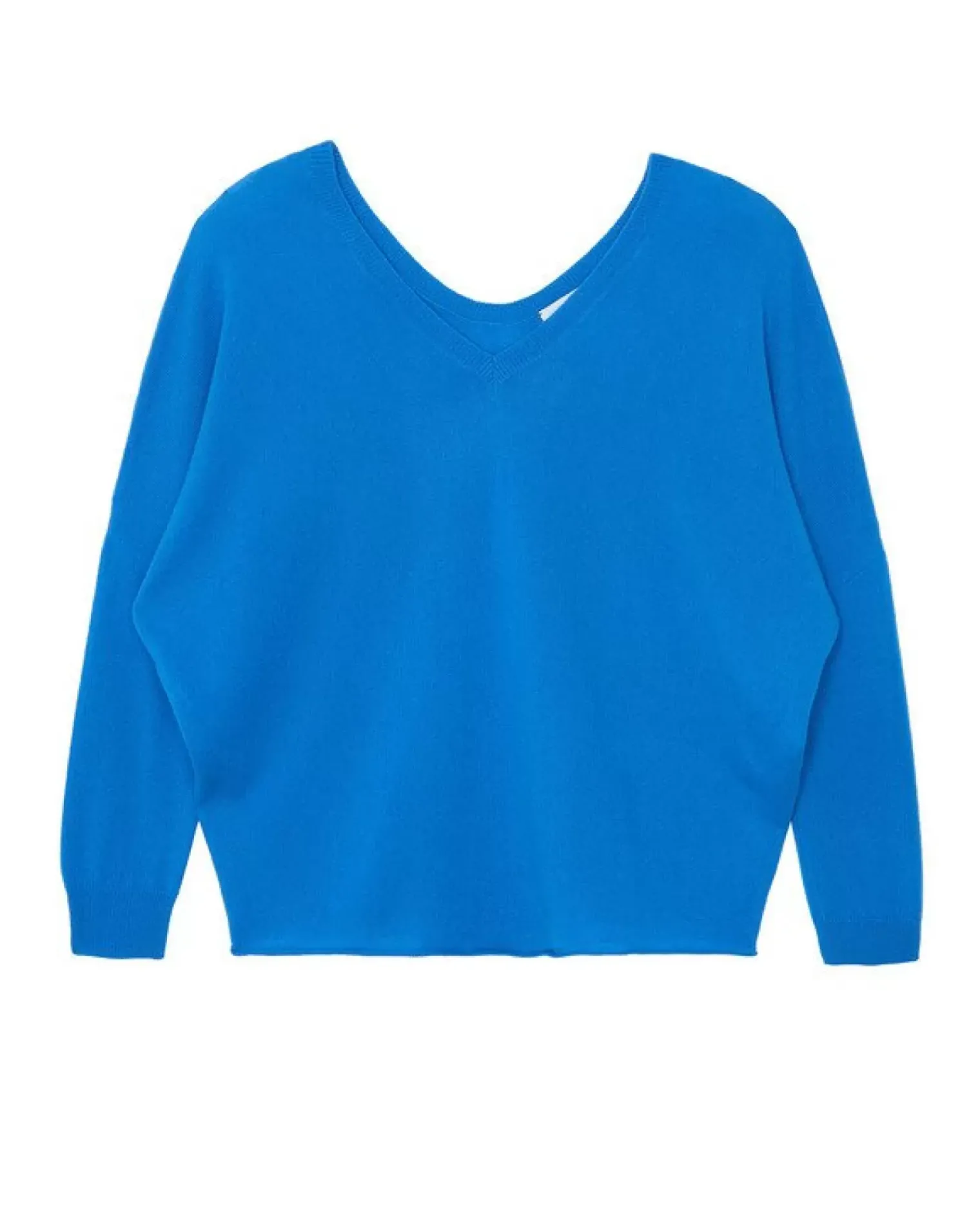 Kujten Sweaters & Sweatshirts>Oversized Dancer V-Neck Cashmere Sweater Bleu Kabalos