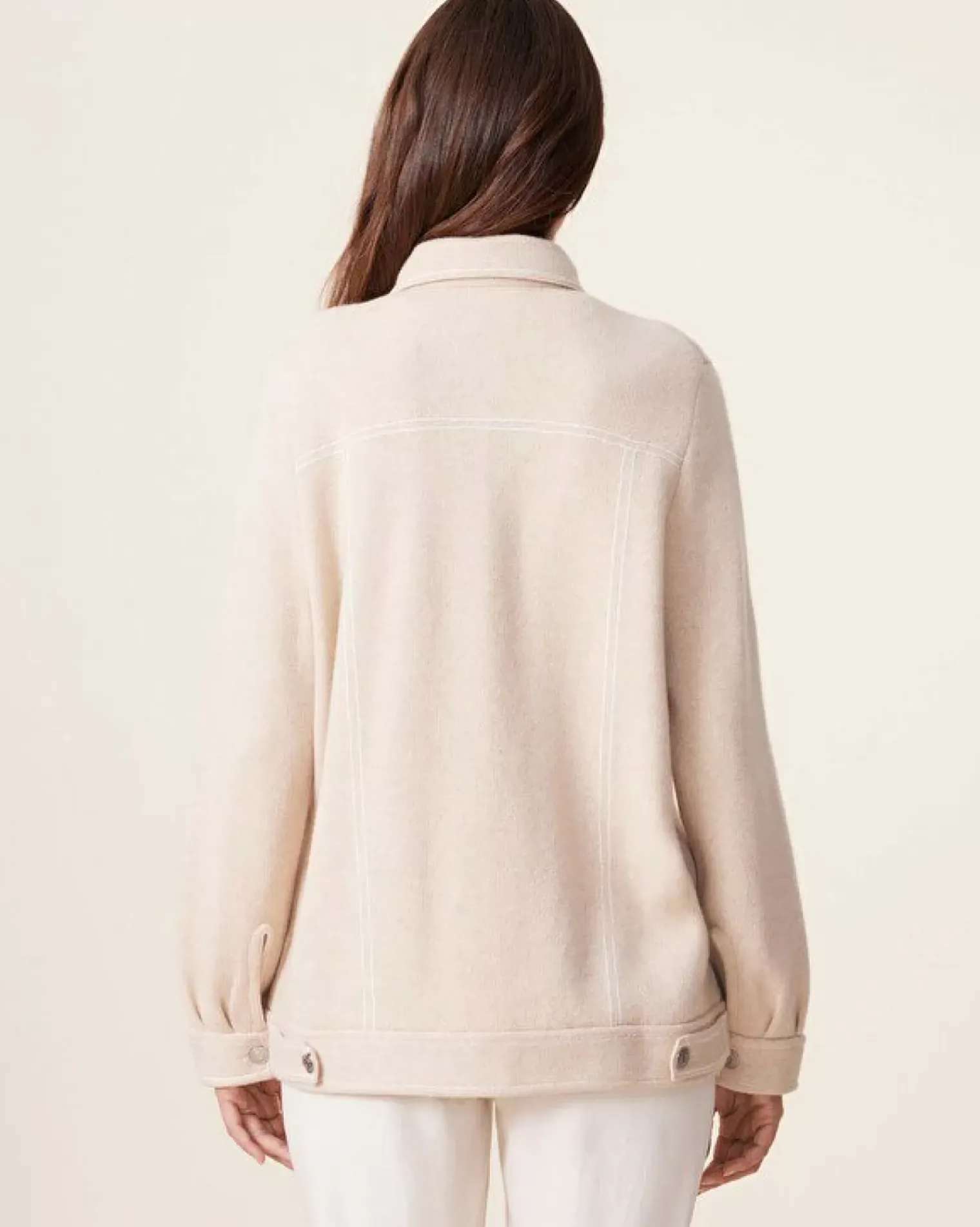 Kujten Jackets & Vests>Oversized Denim Jacquard Cashmere Vest, 4-Threads Organique