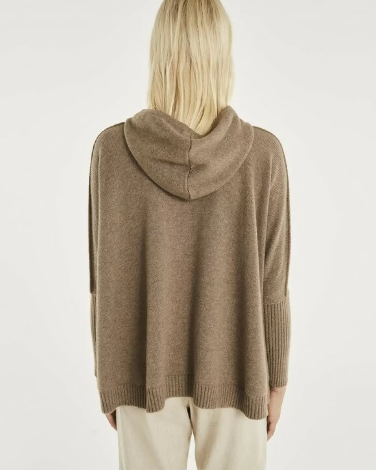 Kujten Hoodies>Oversized Long-Sleeved Hoodie Beige Taupe