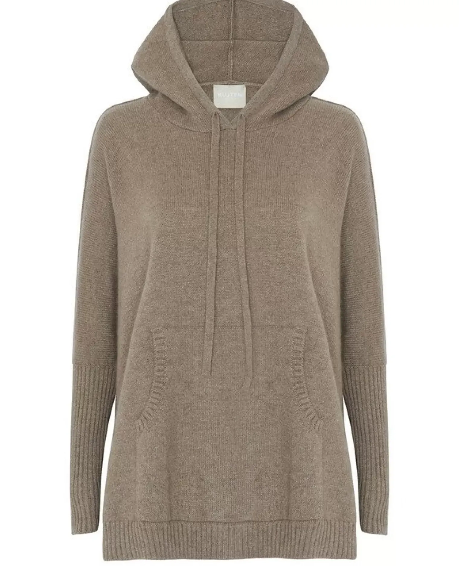Kujten Hoodies>Oversized Long-Sleeved Hoodie Beige Taupe