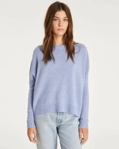 Kujten Sweaters & Sweatshirts>Oversized Round Neck Cashmere Sweater Bleu Jeans