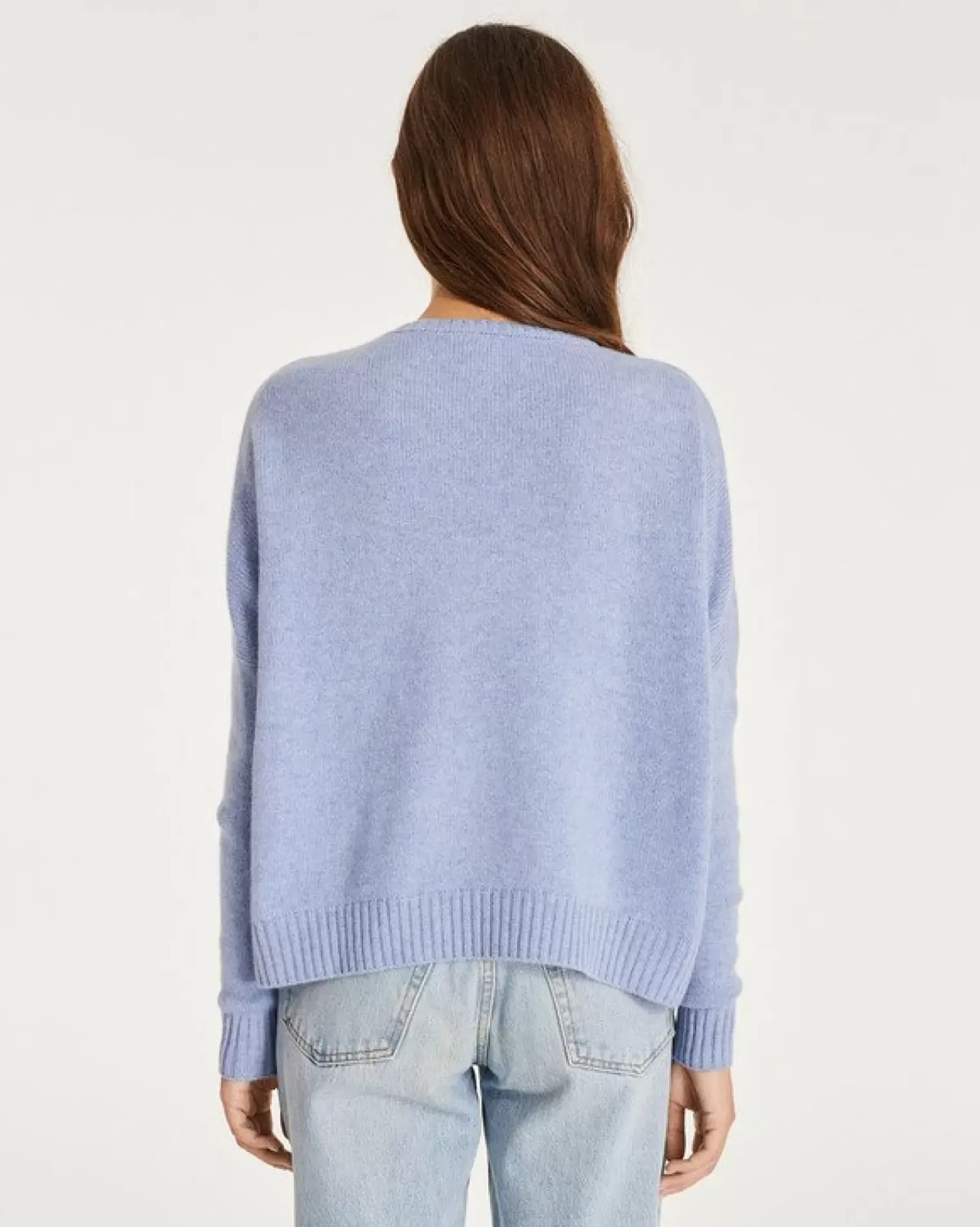 Kujten Sweaters & Sweatshirts>Oversized Round Neck Cashmere Sweater Bleu Jeans