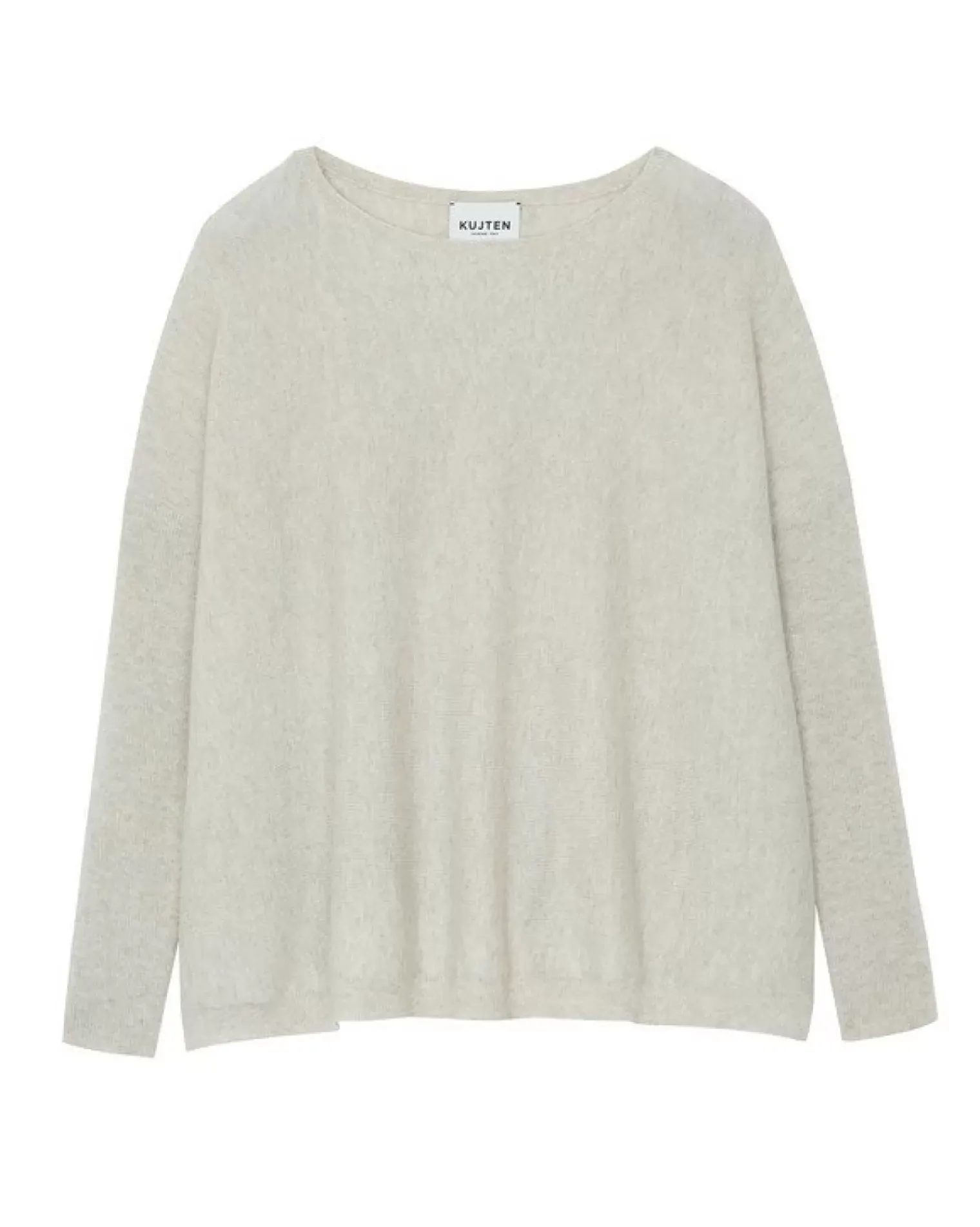 Kujten Sweaters & Sweatshirts>Oversized Round Neck Cashmere Sweater, 2-Threads Avoine