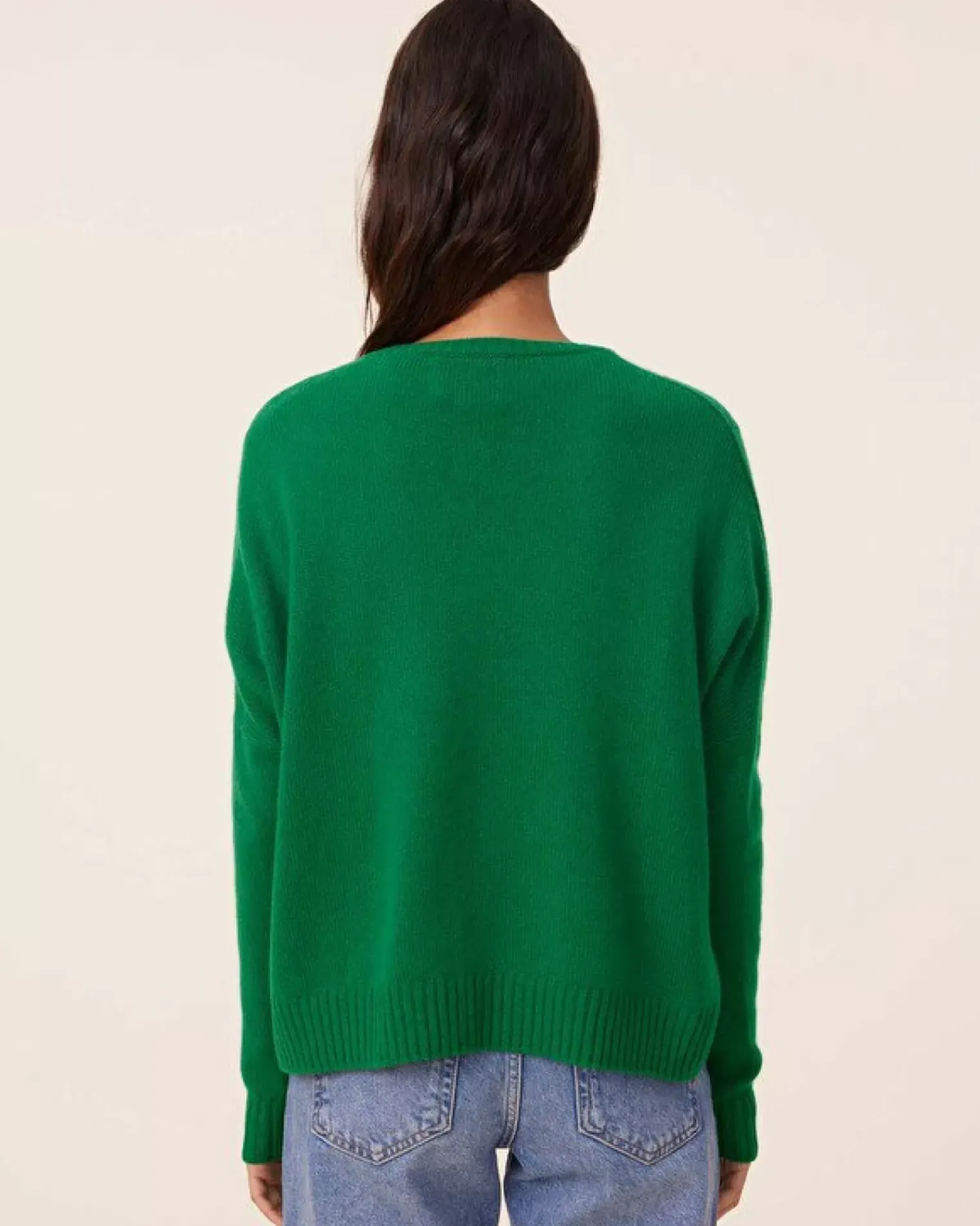 Kujten Sweaters & Sweatshirts>Oversized Round Neck Cashmere Sweater, 4-Threads Vert Imperial