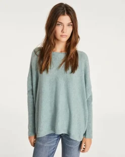 Kujten Sweaters & Sweatshirts>Oversized Round Neck Cashmere Sweater Vert Suzanne