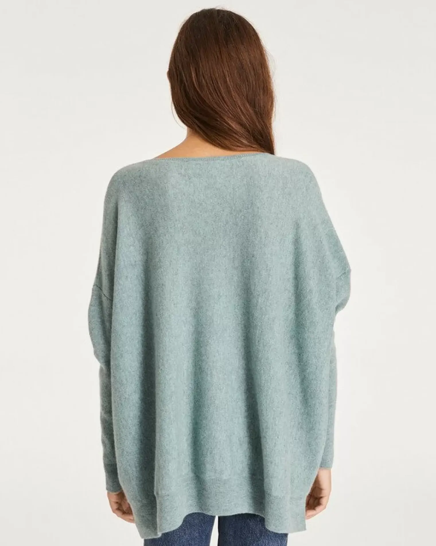 Kujten Sweaters & Sweatshirts>Oversized Round Neck Cashmere Sweater Vert Suzanne