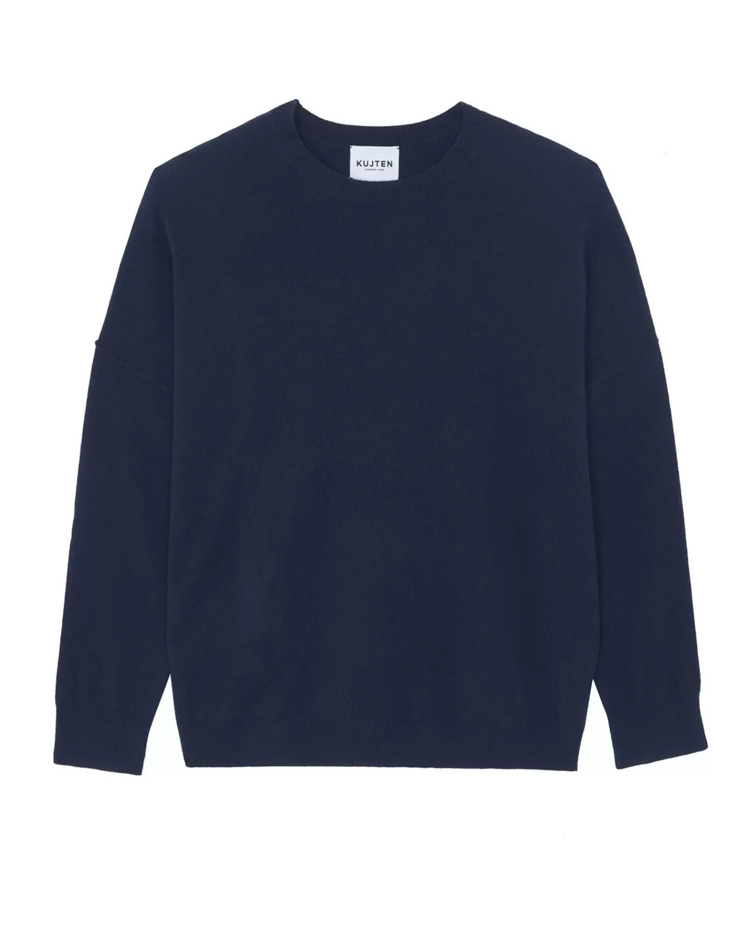 Kujten Sweaters & Sweatshirts>Oversized Round Neck Cashmere Sweater Bleu Marine Fonce