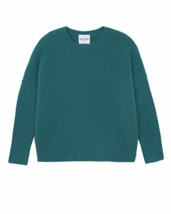 Kujten Sweaters & Sweatshirts>Oversized Round Neck Cashmere Sweater, 6-Threads Vert Perroquet