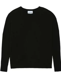 Kujten Sweaters & Sweatshirts>Oversized Round Neck Cashmere Sweater, 2-Threads Noir