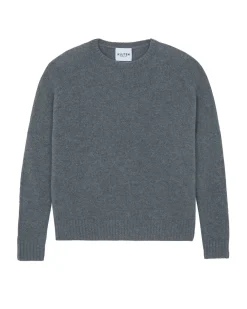 Kujten Sweaters & Sweatshirts>Oversized Round Neck Cashmere Sweater, 2-Threads Gris Flanelle