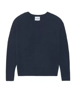 Kujten Sweaters & Sweatshirts>Oversized Round Neck Cashmere Sweater Bleu Indigo