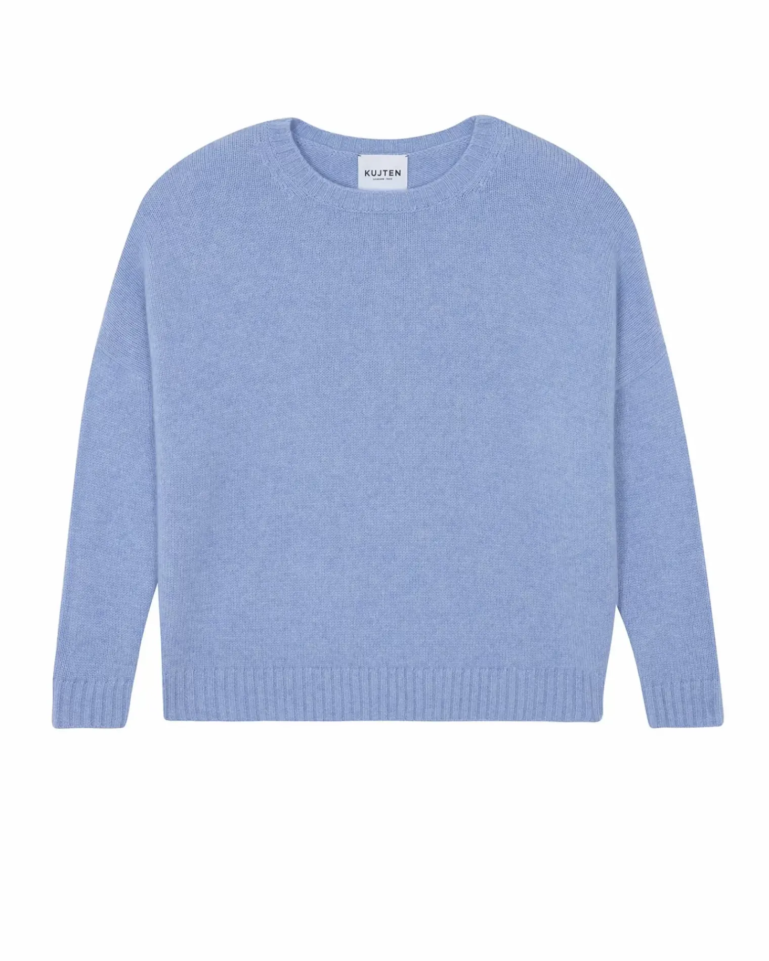 Kujten Sweaters & Sweatshirts>Oversized Round Neck Cashmere Sweater, 6-Threads Bleu Jeans