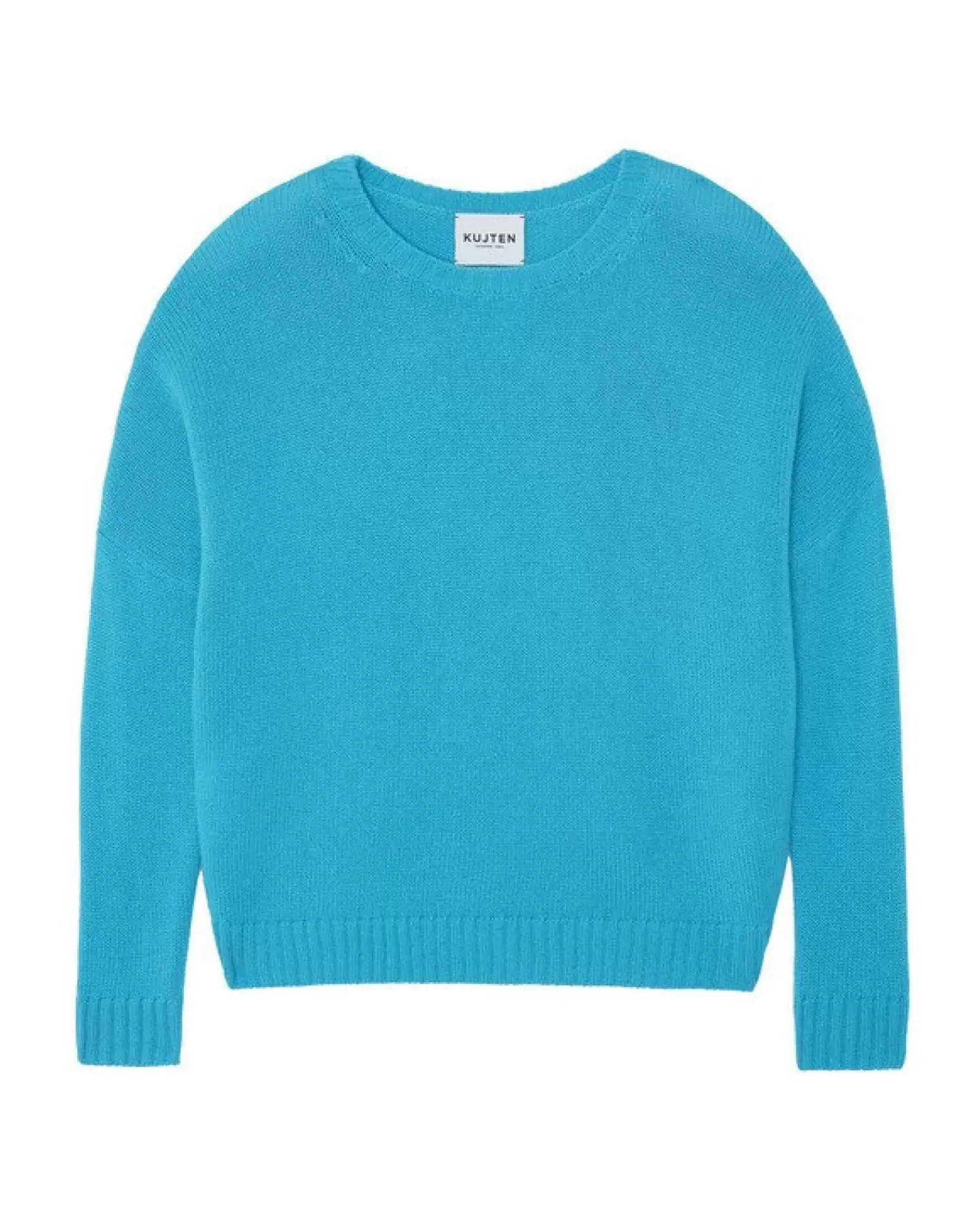 Kujten Sweaters & Sweatshirts>Oversized Round Neck Cashmere Sweater Bleu Turquoise