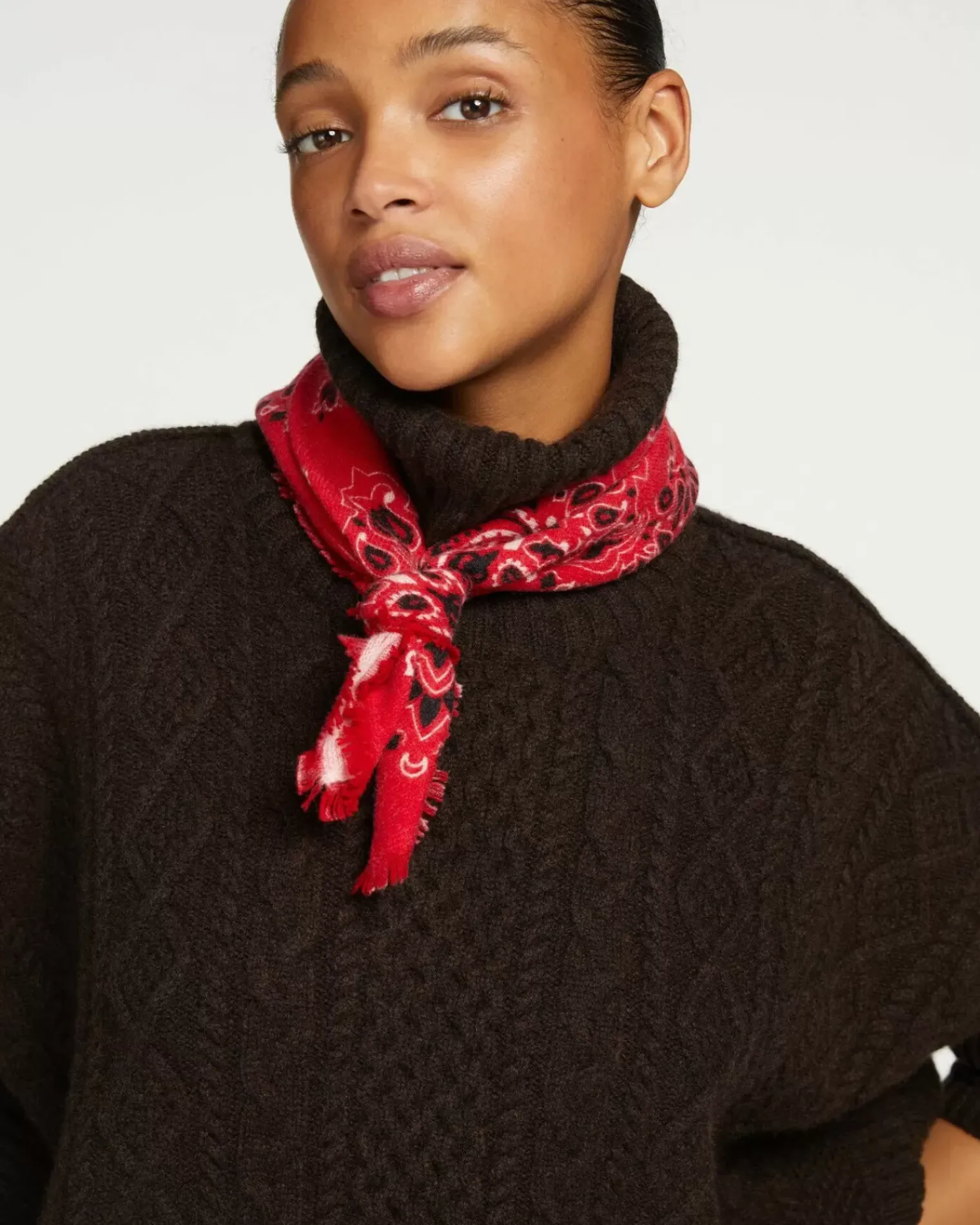 Kujten Capes & Ponchos>Oversized Turtleneck Cashmere Poncho Marron
