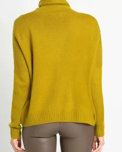 Kujten Sweaters & Sweatshirts>Oversized Turtleneck Cashmere Sweater Vert Olive