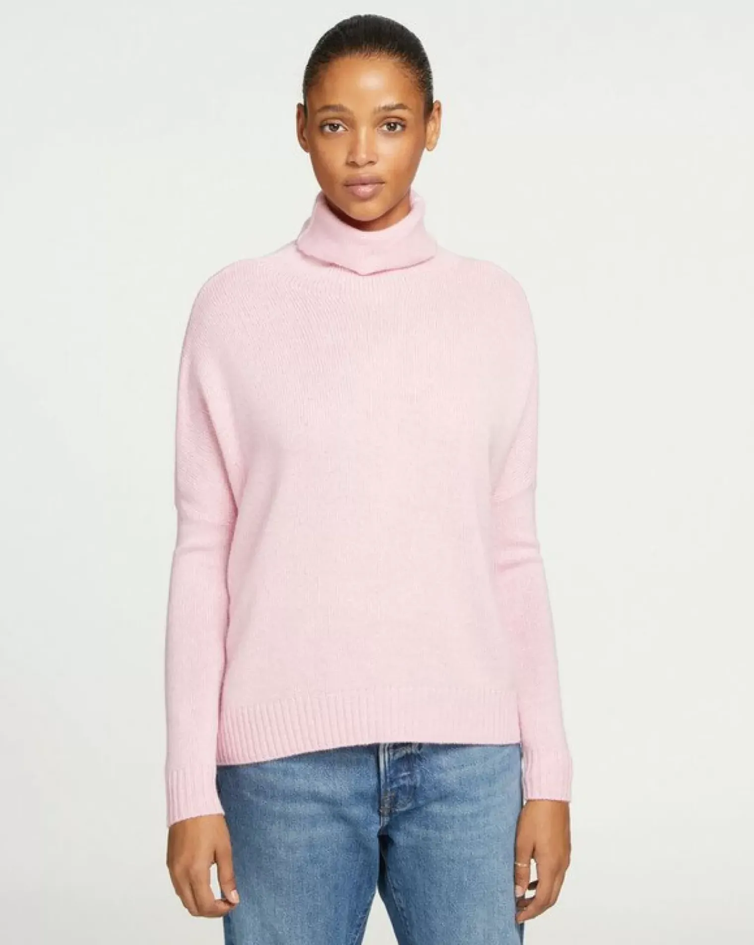 Kujten Sweaters & Sweatshirts>Oversized Turtleneck Cashmere Sweater Candy Pink
