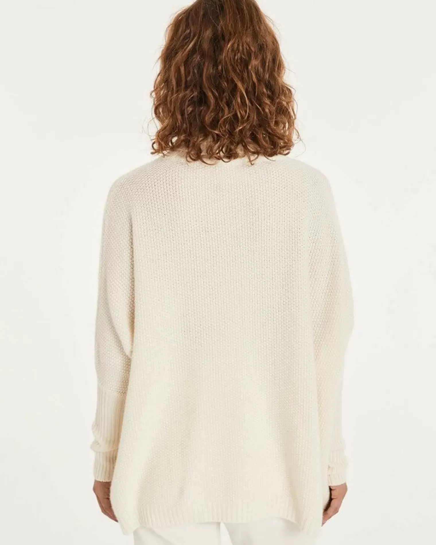 Kujten Sweaters & Sweatshirts>Oversized Turtleneck Cashmere Sweater Blanc