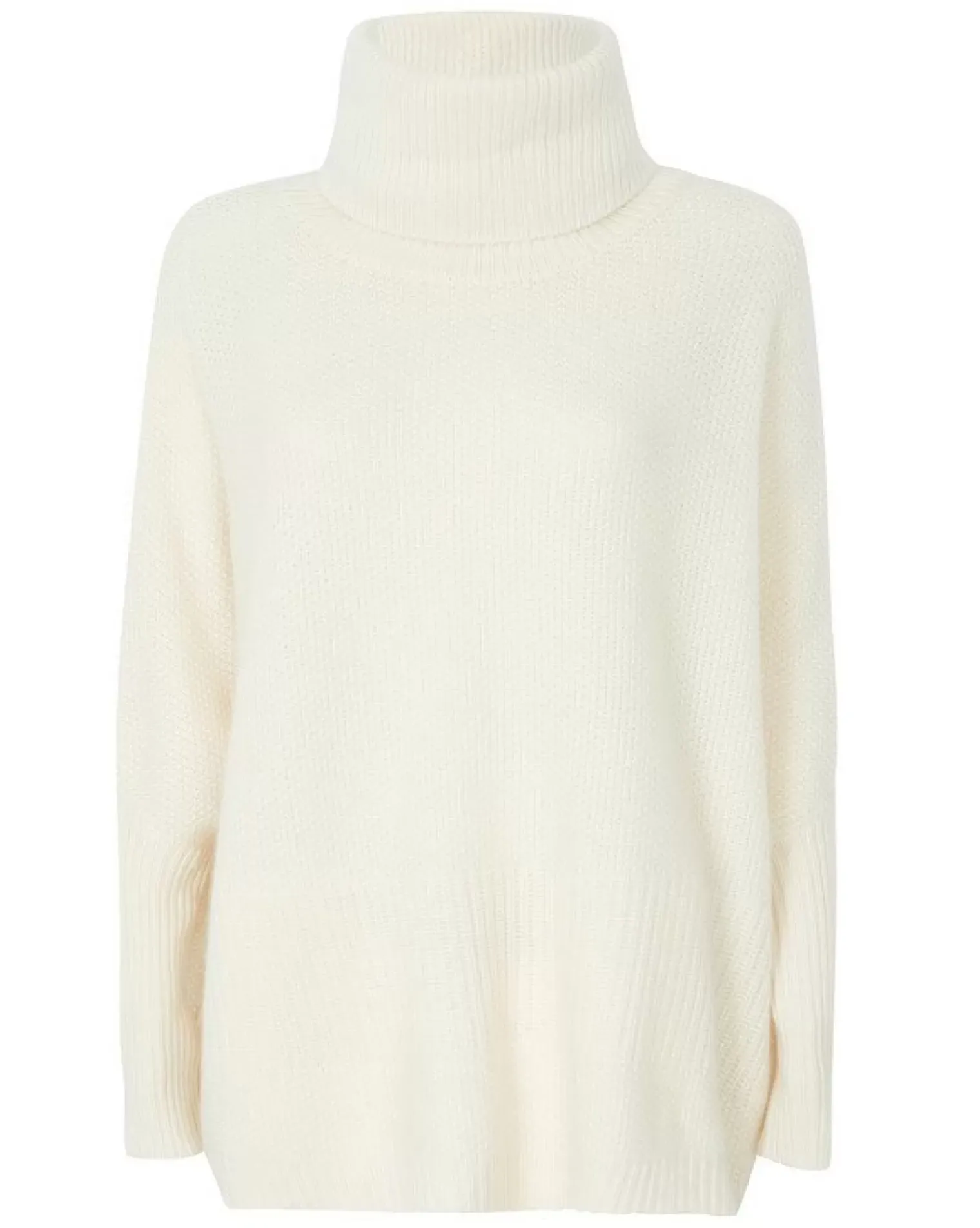 Kujten Sweaters & Sweatshirts>Oversized Turtleneck Cashmere Sweater Blanc